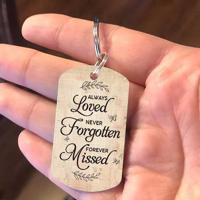 Always Loved, Never Forgotten, Forever Missed - Upload Image, Personalized Keychain - Image 2