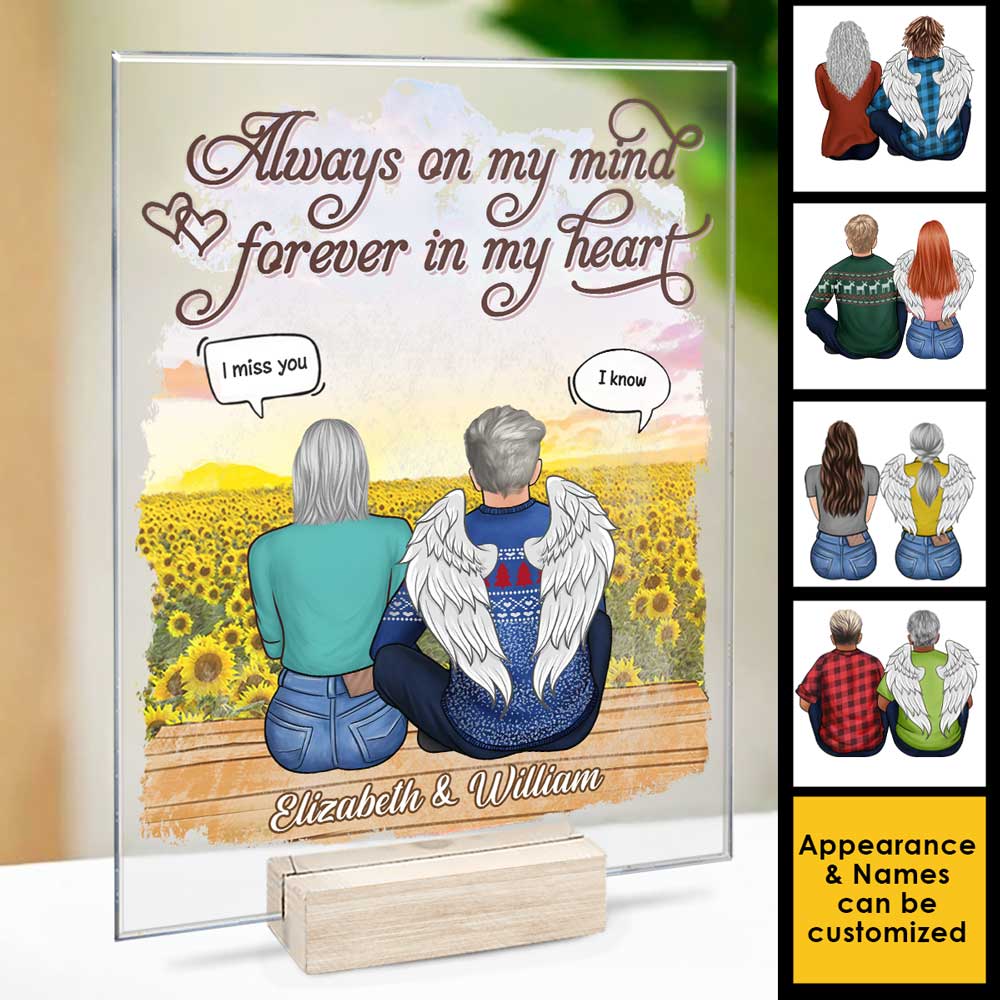 Always On My Mind - Personalized Acrylic Plaque - Husband Wife - Image 3