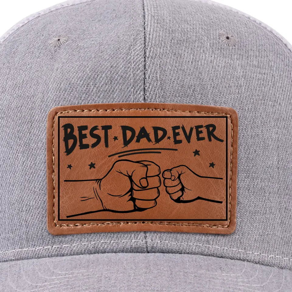 Always The Best One In My Heart - Family Leather Patch Hat - Gift For Dad - Image 2
