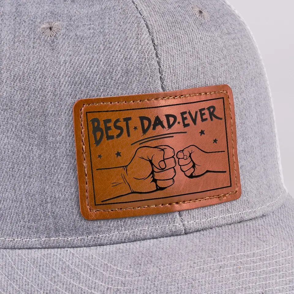 Always The Best One In My Heart - Family Leather Patch Hat - Gift For Dad - Image 8