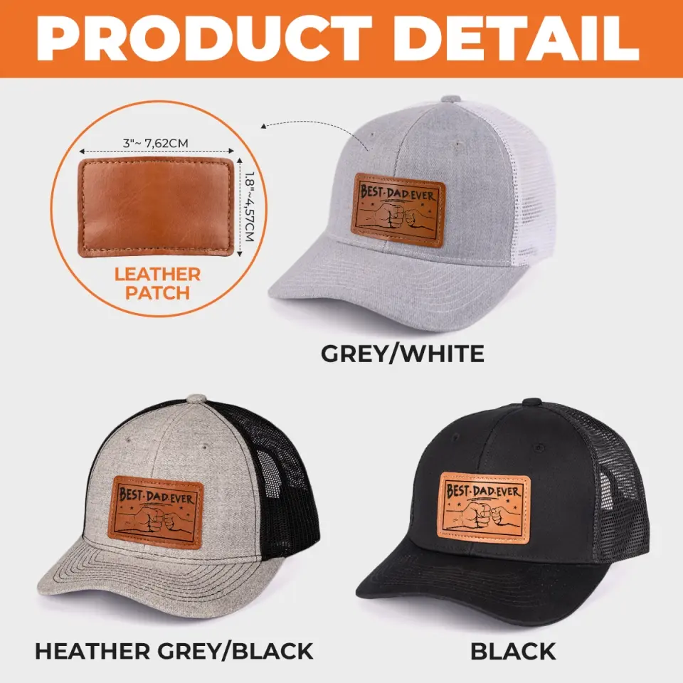 Always The Best One In My Heart - Family Leather Patch Hat - Gift For Dad - Image 9