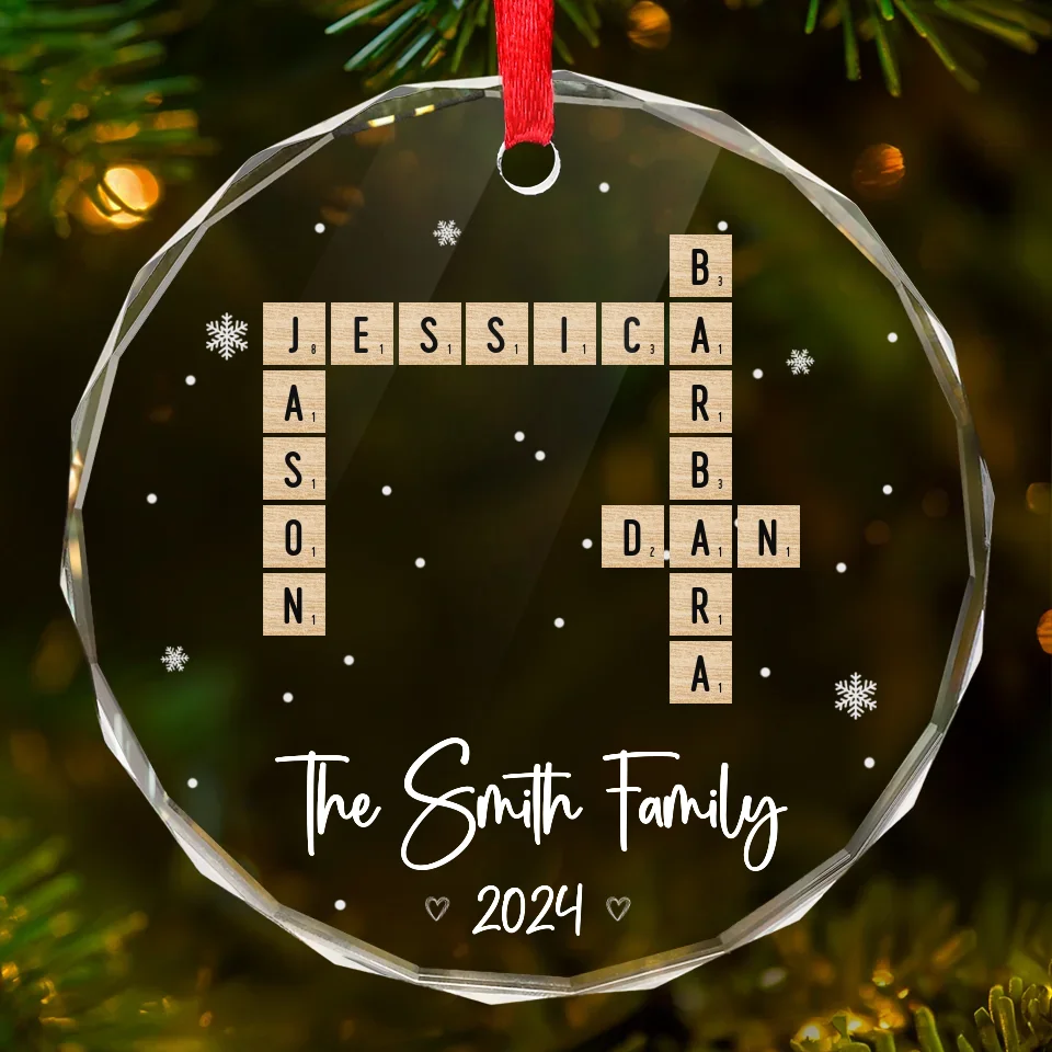 AMZ - Sending Love And Comfort During This Time - Family Personalized Custom Circle Glass Ornament - New Arrival, Christmas Gift For Family Members - Image 2