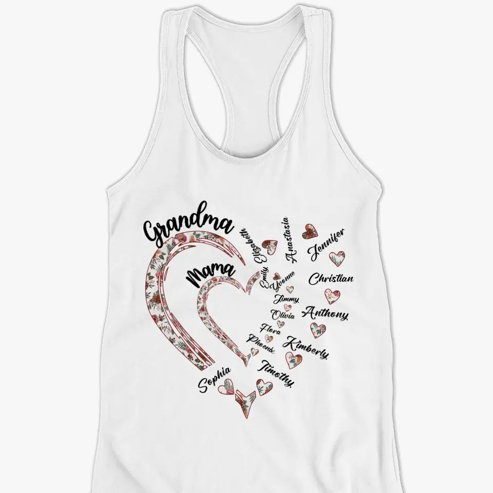 An Amazing Journey Of A Mother - Family Personalized Custom Racer Back Tank Top - Gift For Mom, Grandma - Image 2