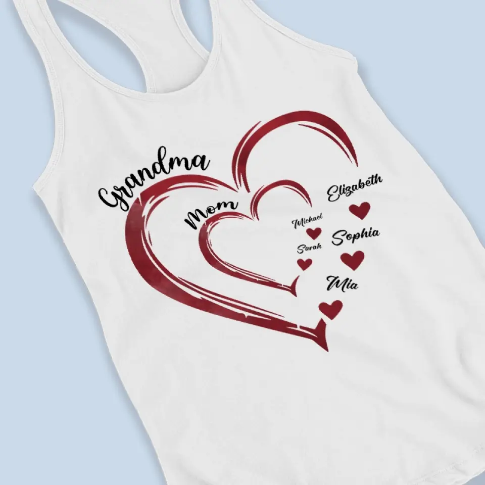 An Amazing Journey Of A Mother - Family Personalized Custom Racer Back Tank Top - Gift For Mom, Grandma - Image 4