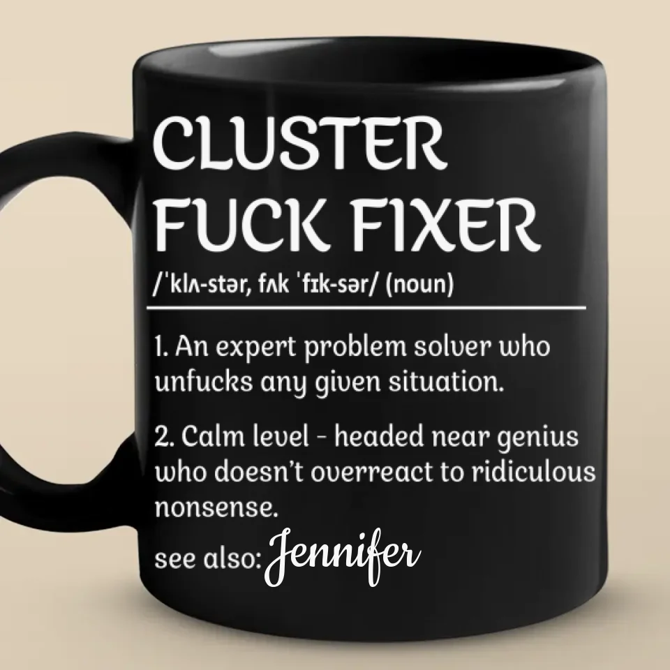 An Expert Problem Solver - Coworker Personalized Custom Black Mug - Christmas Gift For Coworkers, Work Friends, Colleagues - Image 2