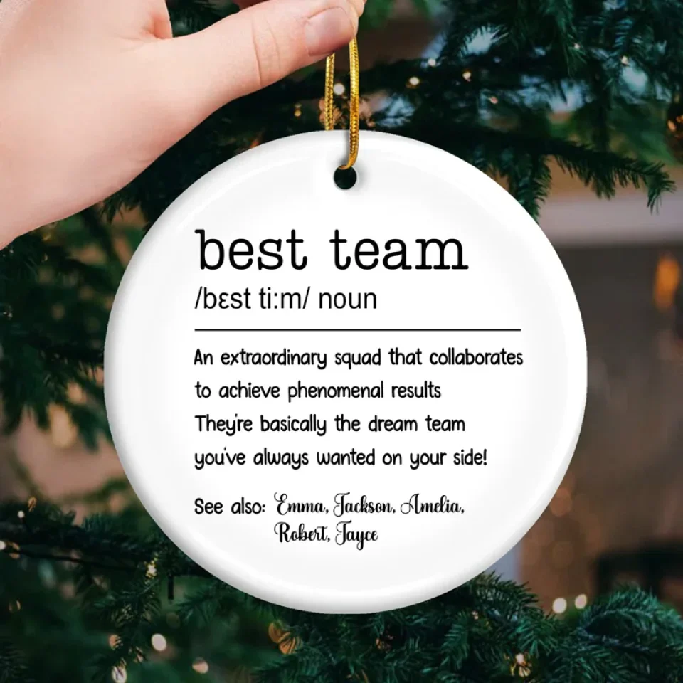 An Extraordinary Squad - Coworker Personalized Custom Ornament - Ceramic Round Shaped - Christmas Gift For Coworkers, Work Friends, Colleagues - Image 3