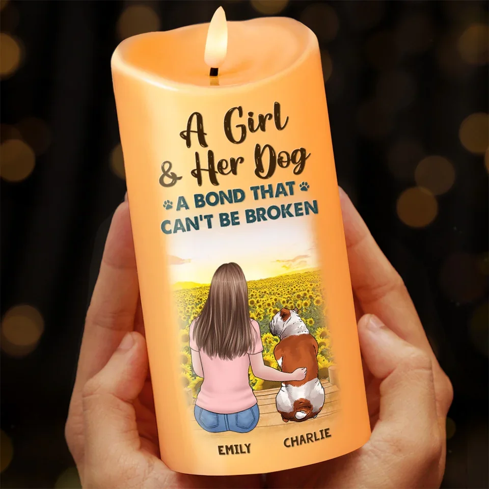 An Unbreakable Bond - Memorial Personalized Custom LED Candle - Sympathy Gift, Christmas Gift For Pet Owners, Pet Lovers - Image 3
