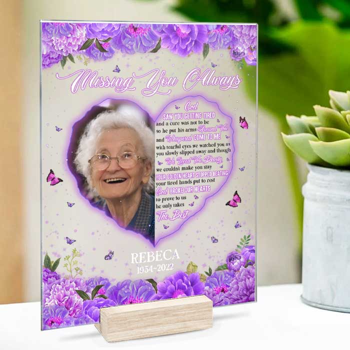 And Though We Loved You Dearly We Couldn't Make You Stay - Upload Image - Personalized Acrylic Plaque - Image 3