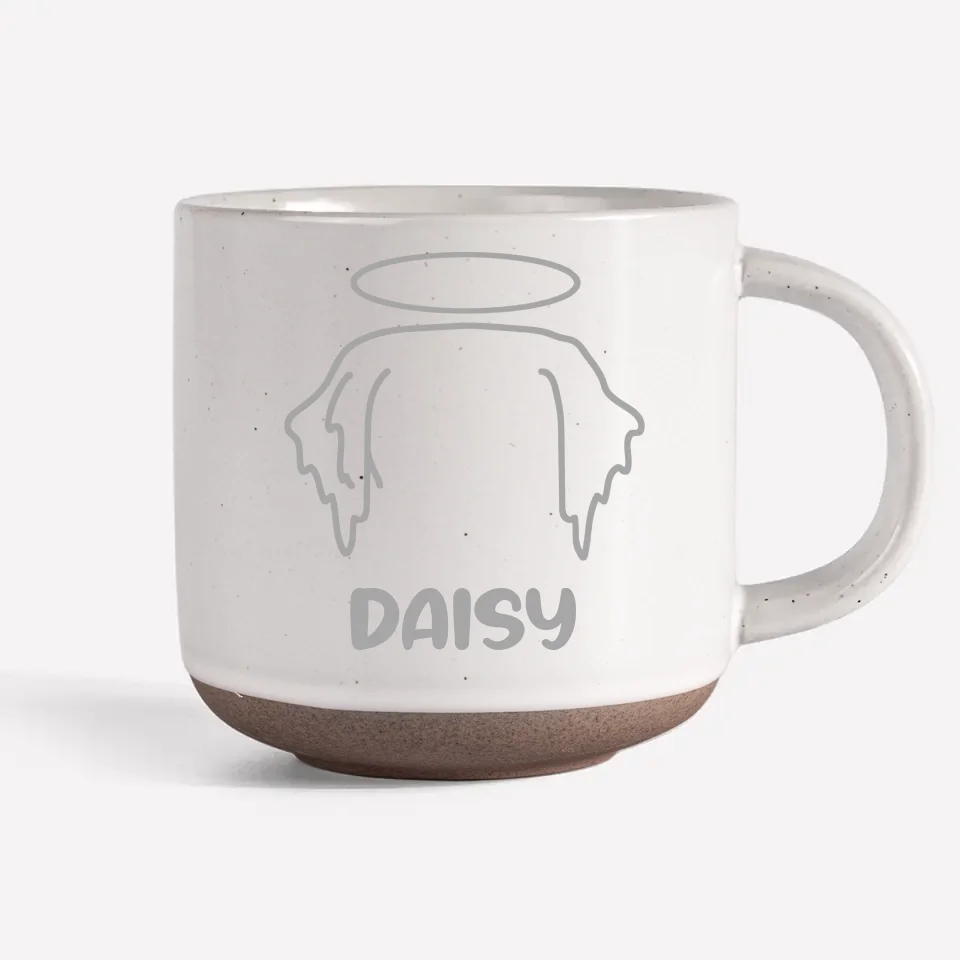 Angel With Paws, Heaven Gained A Furry Friend - Memorial Personalized Custom Pottery Mug - Sympathy Gift For Pet Owners, Pet Lovers - Image 3