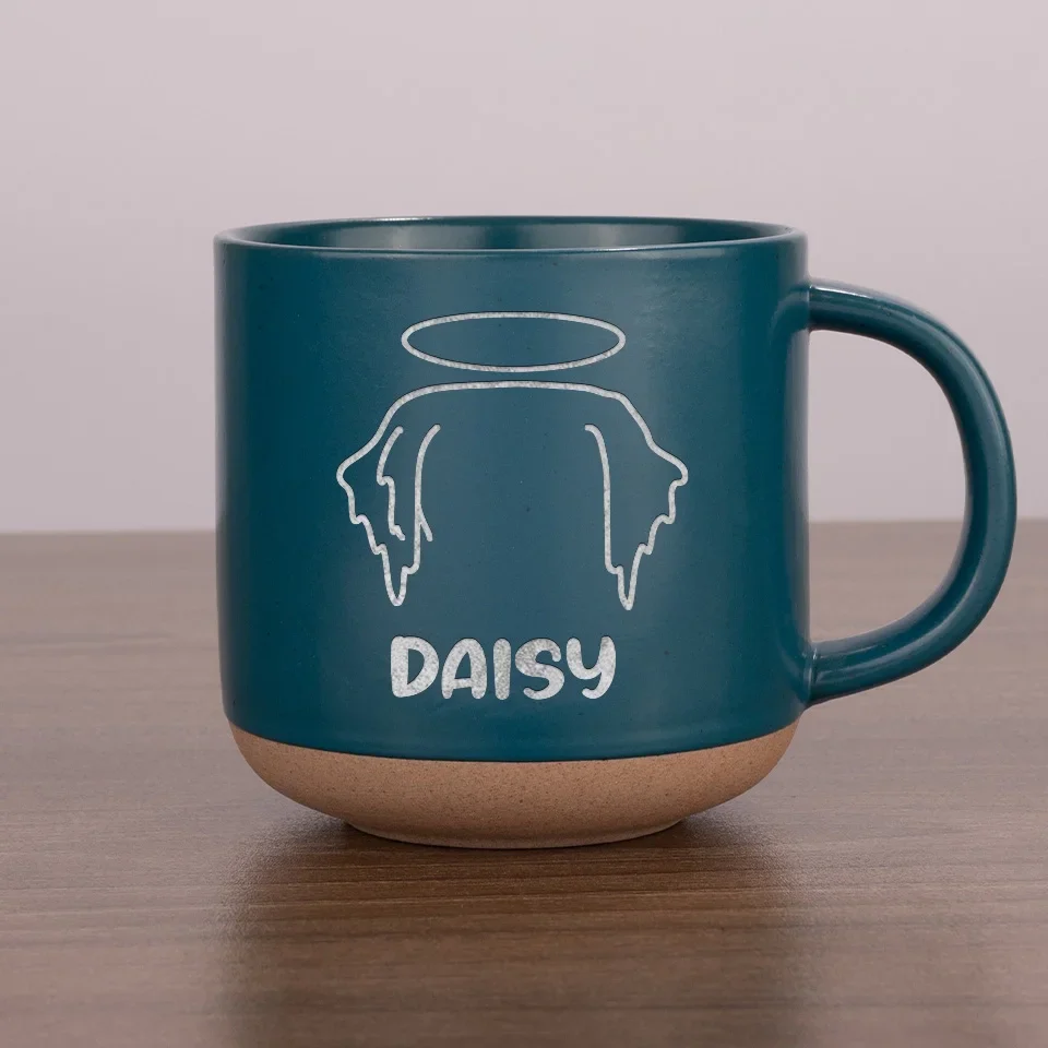 Angel With Paws, Heaven Gained A Furry Friend - Memorial Personalized Custom Pottery Mug - Sympathy Gift For Pet Owners, Pet Lovers - Image 7