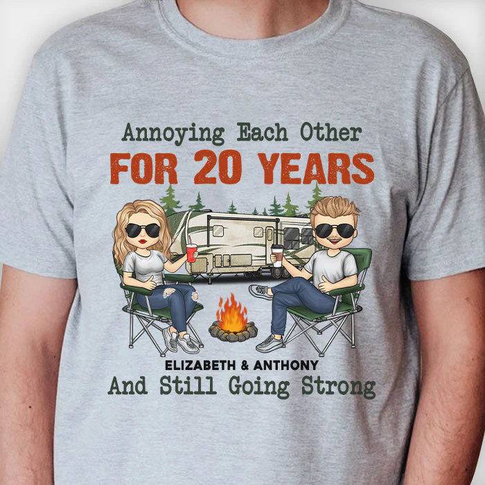 Annoying Each Other And Still Going Strong - Gift For Camping Couples, Husband Wife - Personalized Unisex T-shirt, Hoodie - Image 2