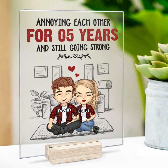 Annoying Each Other For Many Years - Gift For Couples, Husband Wife - Personalized Acrylic Plaque - Image 3