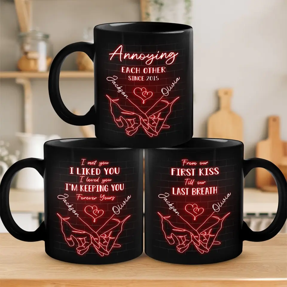 Annoying Each Other Forever - Couple Personalized Custom Black Mug - Gift For Husband Wife, Anniversary - Image 4