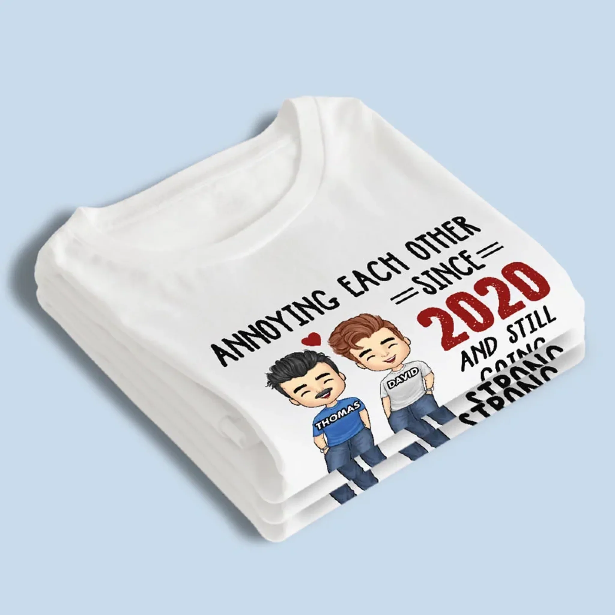 Annoying Each Other Since - Couple Personalized Custom Unisex T-shirt, Premium T-shirt, Hoodie - Gift For Husband Wife, Anniversary - Image 4
