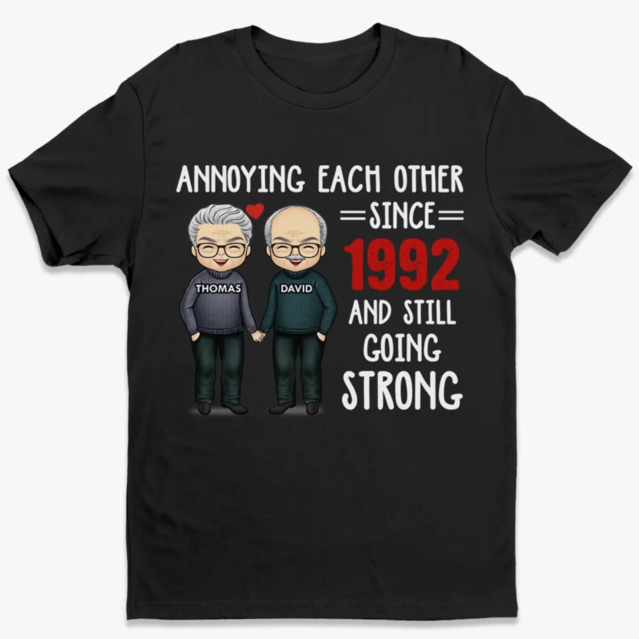 Annoying Each Other Since - Couple Personalized Custom Unisex T-shirt, Premium T-shirt, Hoodie - Gift For Husband Wife, Anniversary - Image 5