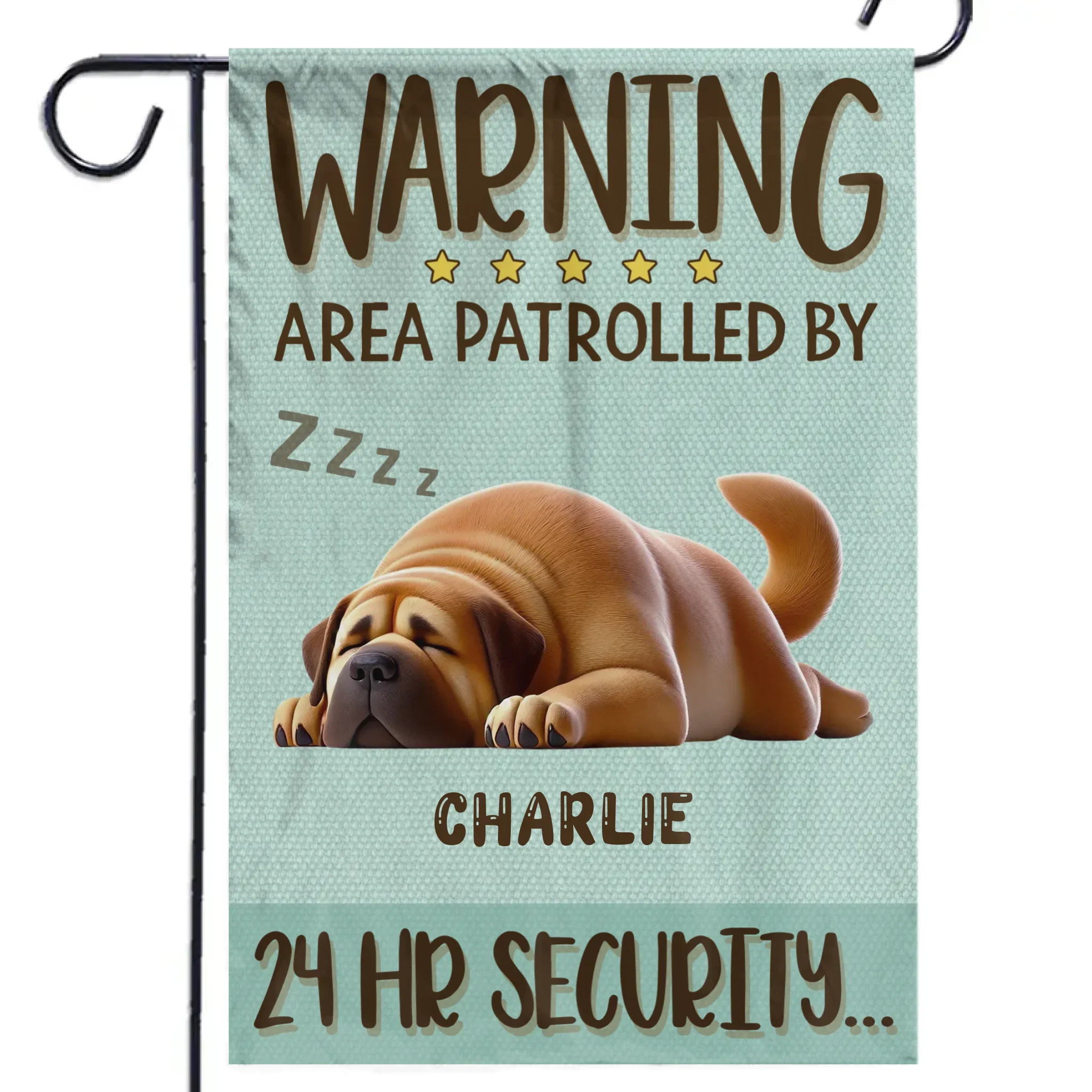 Area Patrolled By 24Hr Security - Dog Personalized Custom Flag - Gift For Pet Owners, Pet Lovers - Image 2