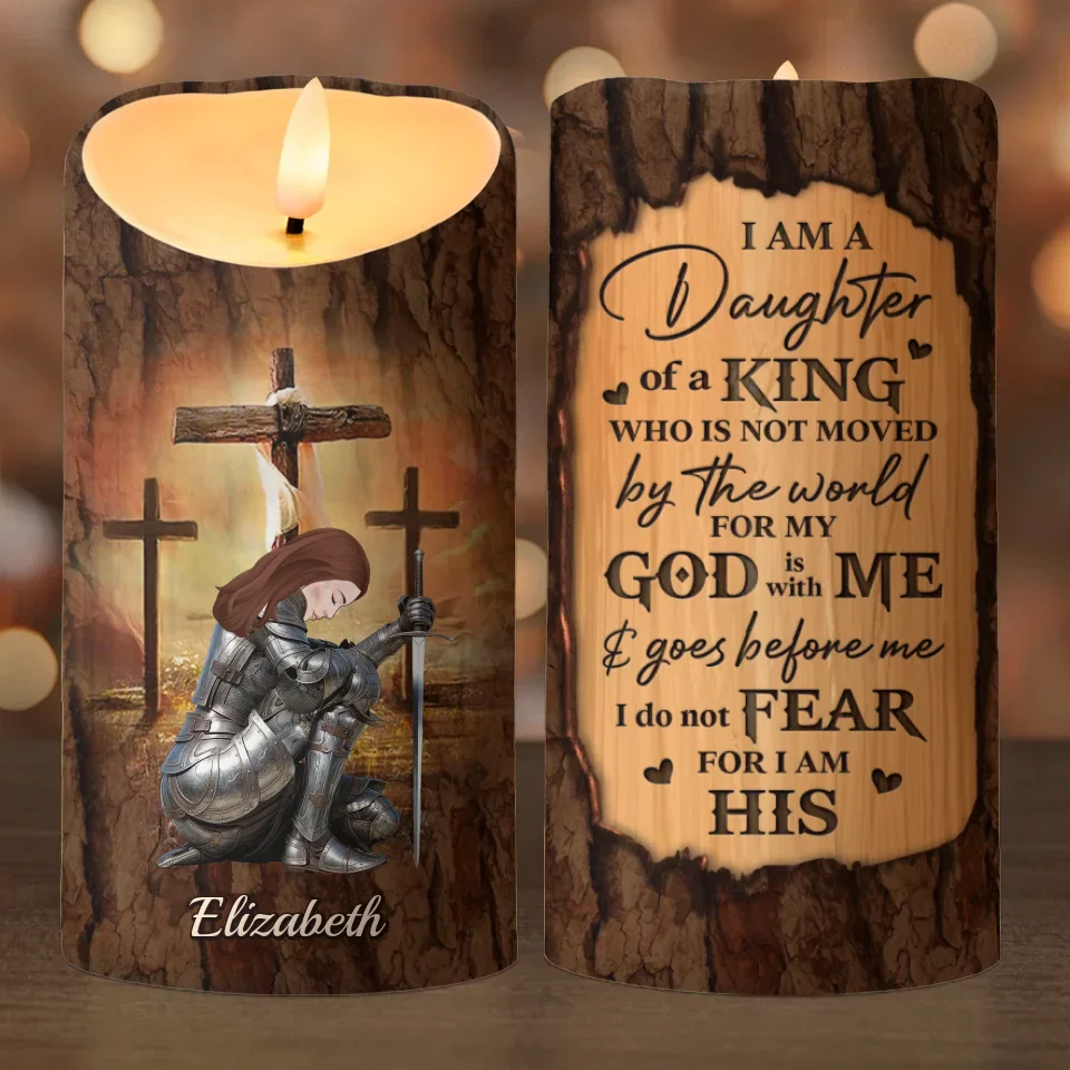 As A Warrior Of God And The Son Of The King, I Carry His Strength Within Me - Family Personalized Custom LED Candle - Christmas Gift For Yourself, Best Friends, Sisters, Family Members - Image 2