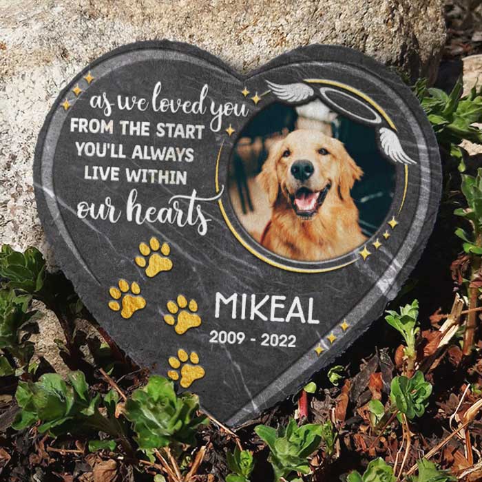 As We Loved You From The Start - Personalized Memorial Stone, Pet Grave Marker - Upload Image, Memorial Gift, Sympathy Gift - Image 2