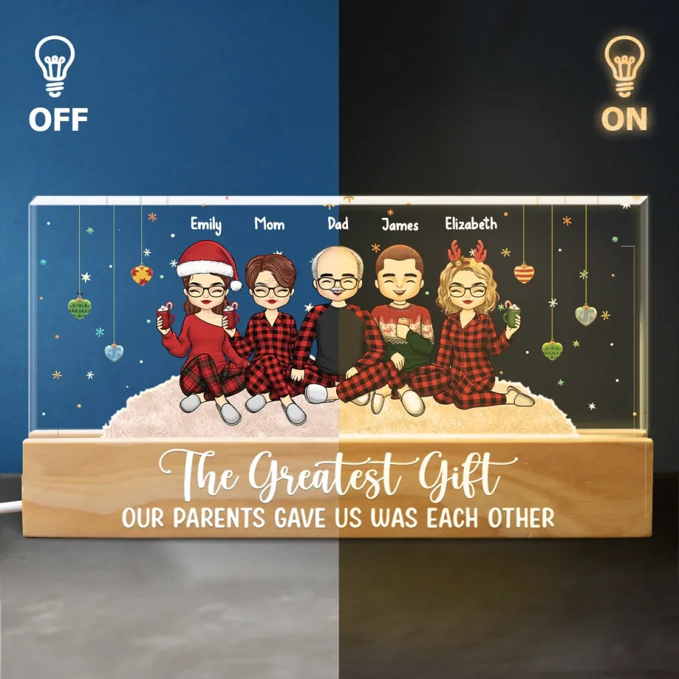 At Christmas, All Roads Lead Home - Family Personalized Custom Acrylic Letters 3D LED Night Light - Christmas Gift For Family Members - Image 4