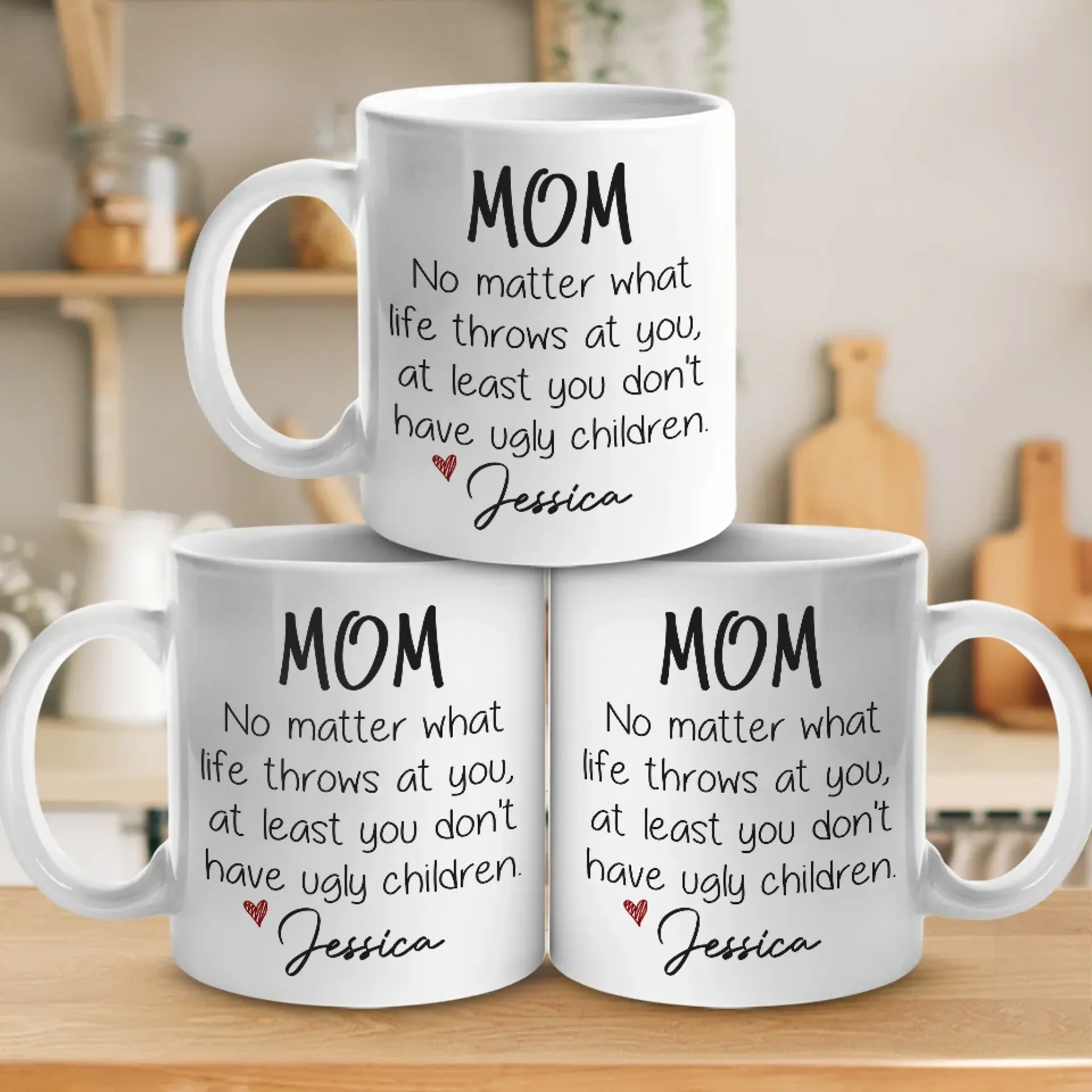 At Least You Don't Have Ugly Children - Family Personalized Custom Mug - Gift For Mom, Grandma - Image 4