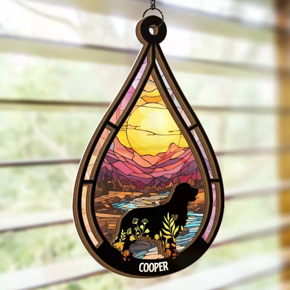 At The Rainbow Bridge, Wrapped In Eternal Warmth - Memorial Personalized Window Hanging Suncatcher Ornament - Sympathy Gift For Pet Owners, Pet Lovers - Image 4