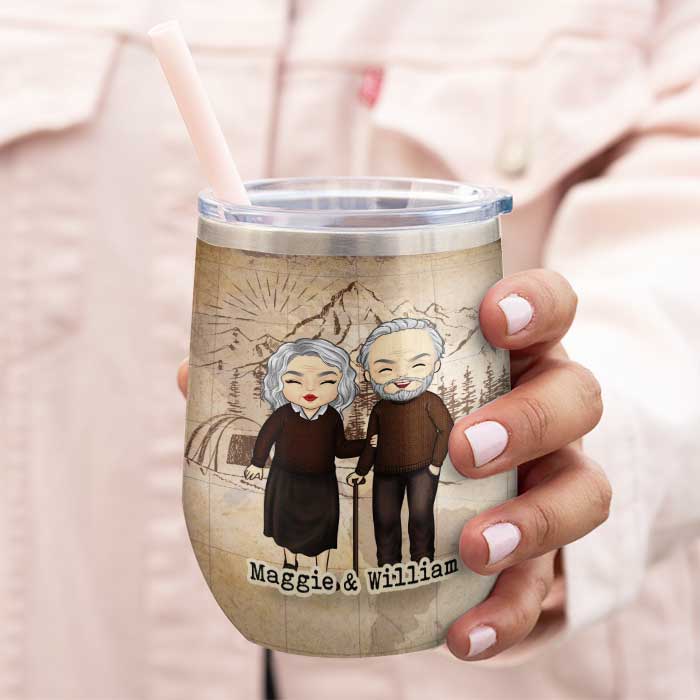 Baby, Let's Go Camping - Gift For Camping Couples, Personalized Wine Tumbler - Image 3