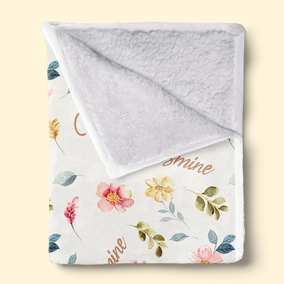 Baby Likes Flowers That Are Forever in Bloom - Family Personalized Custom Baby Blanket - Gift For Baby Kids, Newborn Baby - Image 5