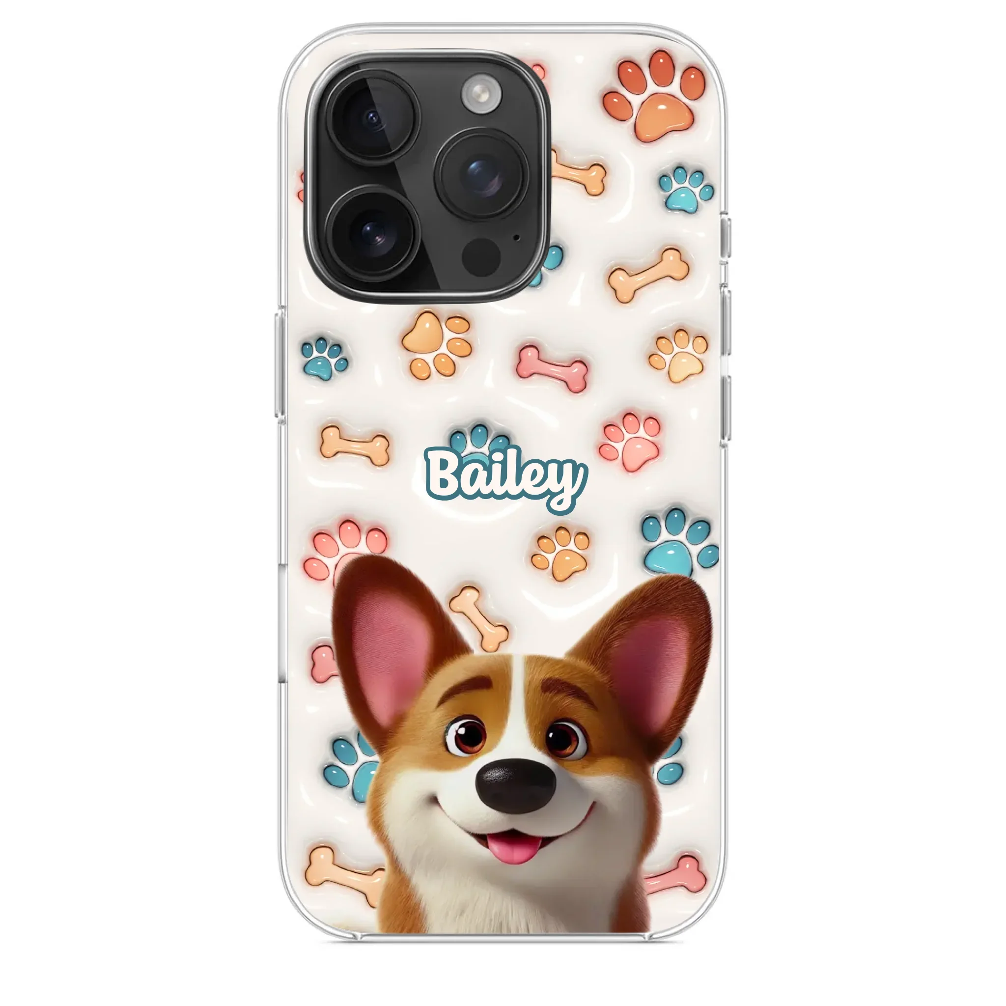 Barking With Joy - Dog Personalized Custom 3D Inflated Effect Printed Clear Phone Case - Gift For Pet Owners, Pet Lovers - Image 30