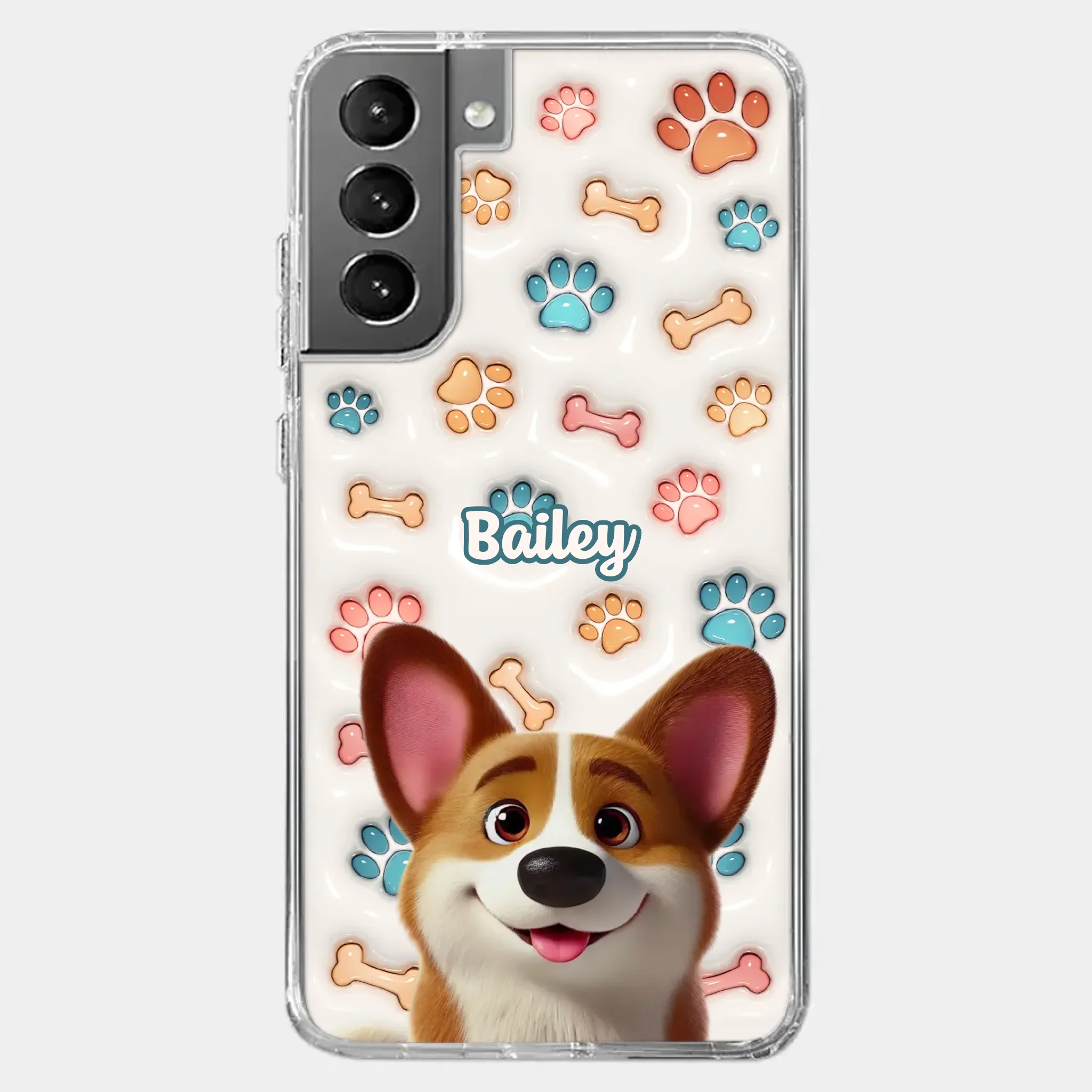 Barking With Joy - Dog Personalized Custom 3D Inflated Effect Printed Clear Phone Case - Gift For Pet Owners, Pet Lovers - Image 40