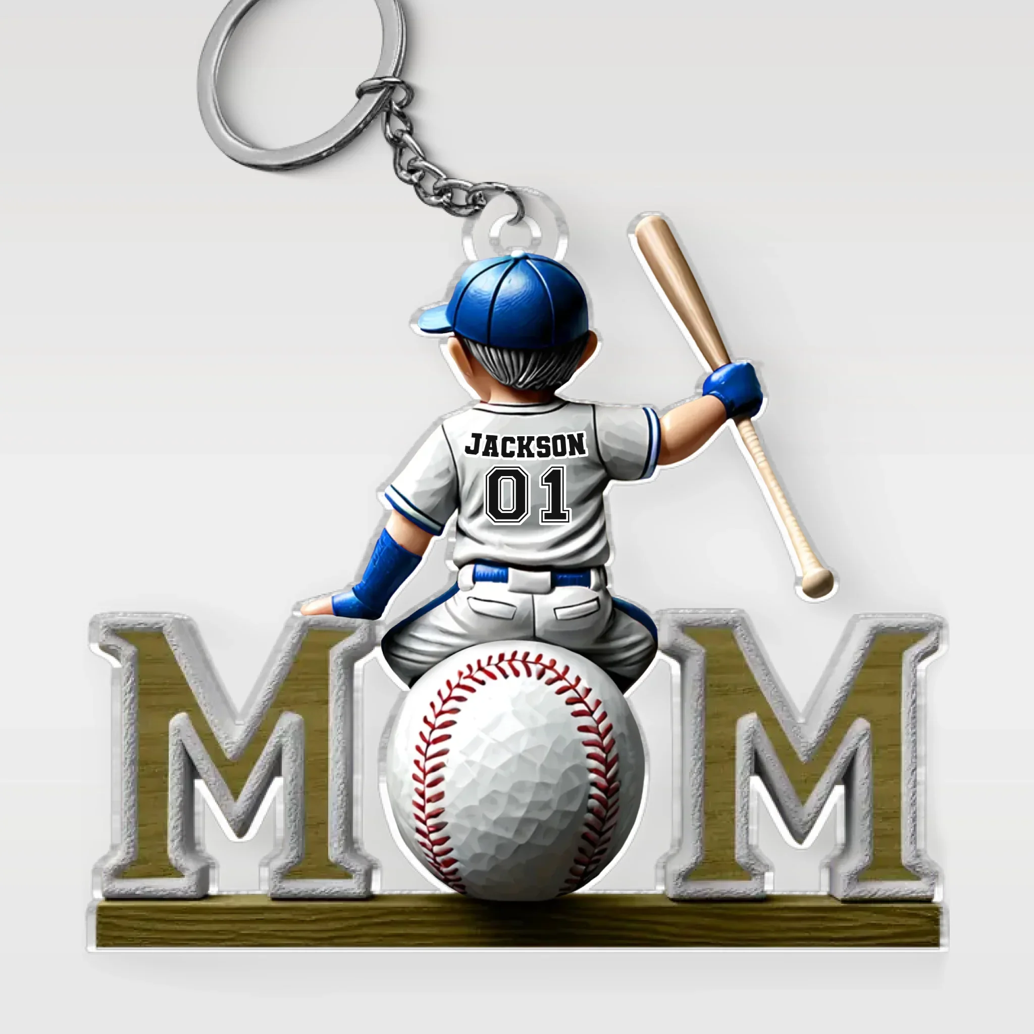 Baseball Life, Mom’s Pride - Family Personalized Custom Shaped Acrylic Keychain - Mother's Day, House Warming Gift For Mom, Sport Lovers, Sport Players - Image 2