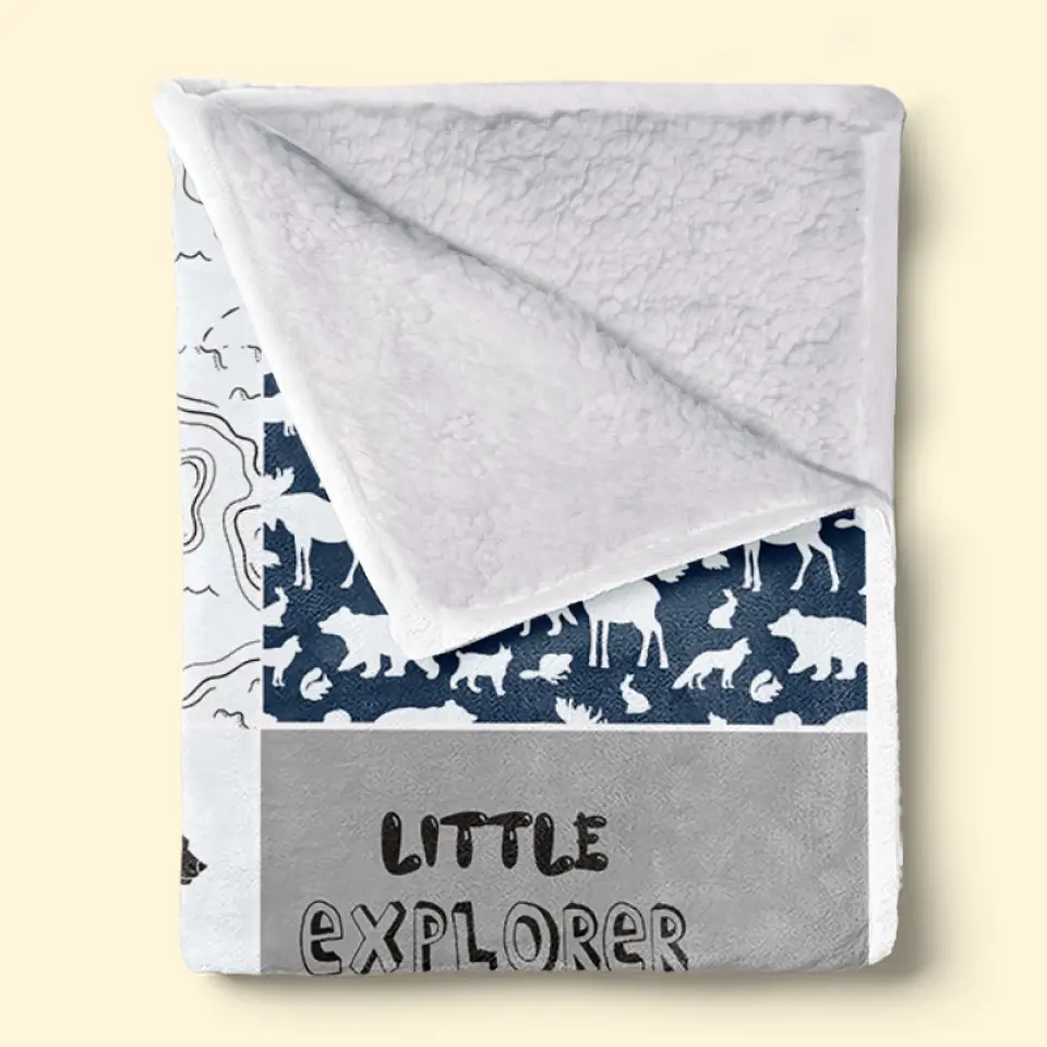 Be Brave Little Explorer - Family Personalized Custom Baby Blanket - Gift For Baby Kids, Newborn Baby - Image 5