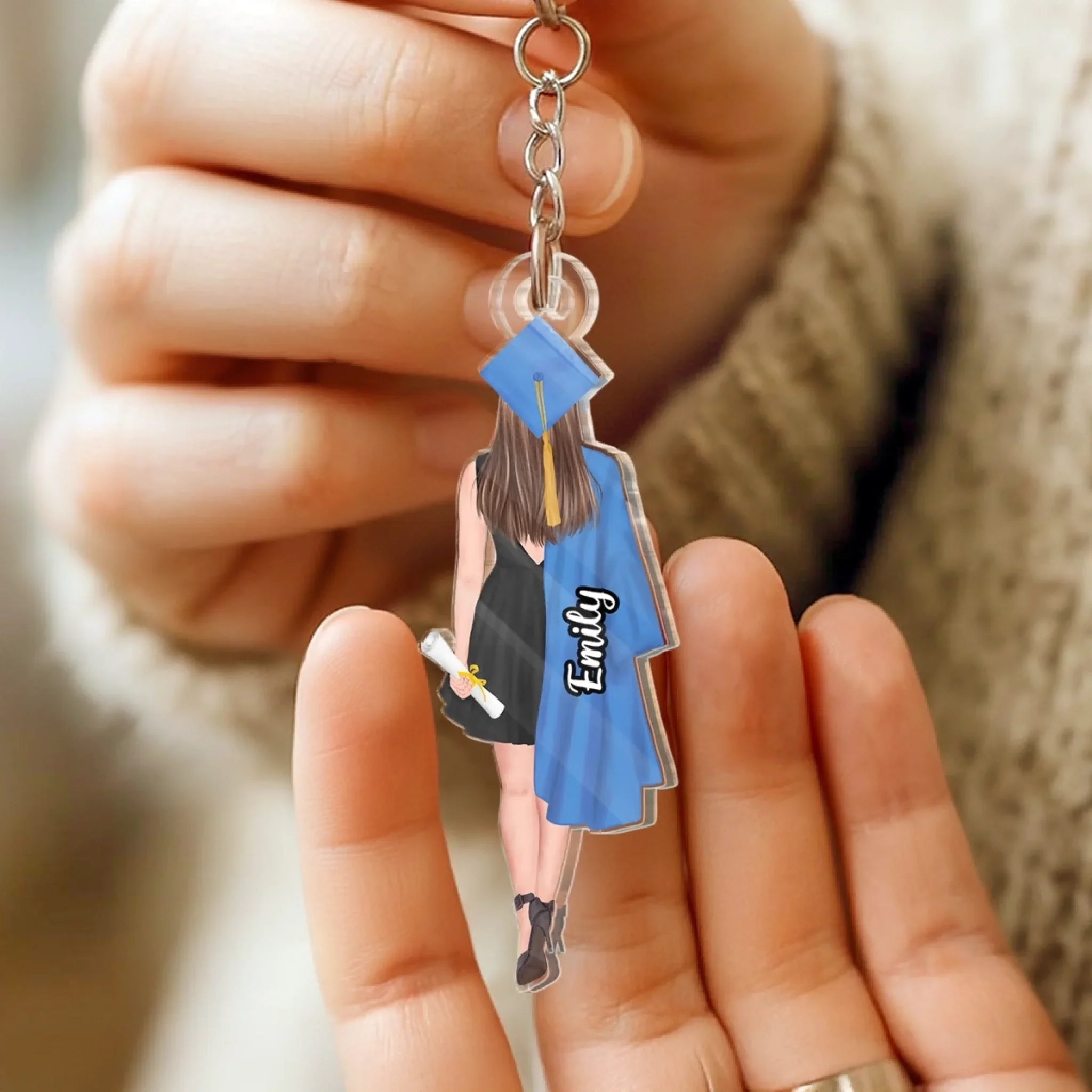 Custom Shaped Acrylic Keychain - Personalized Graduation Gifts For Him, Her - Be The Best Of Whatever You Are - Image 3