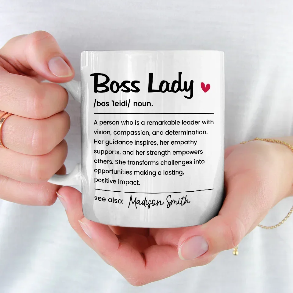 Be The Boss Lady Who Makes A Difference - Coworker Personalized Custom Mug - Christmas Gift, Gift For Coworkers, Work Friends, Colleagues - Image 3