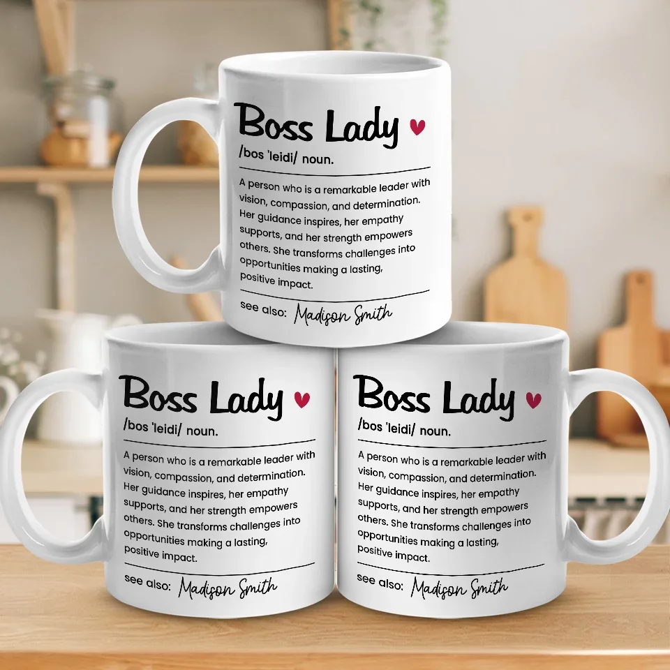 Be The Boss Lady Who Makes A Difference - Coworker Personalized Custom Mug - Christmas Gift, Gift For Coworkers, Work Friends, Colleagues - Image 4