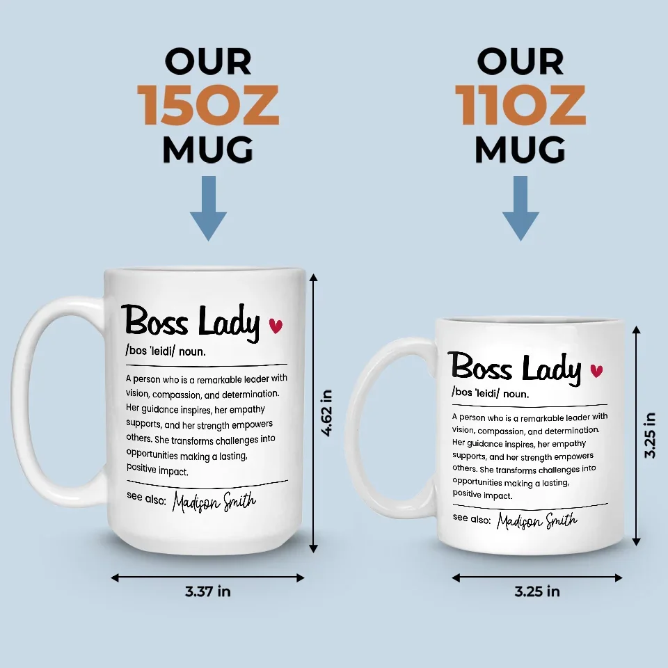Be The Boss Lady Who Makes A Difference - Coworker Personalized Custom Mug - Christmas Gift, Gift For Coworkers, Work Friends, Colleagues - Image 5