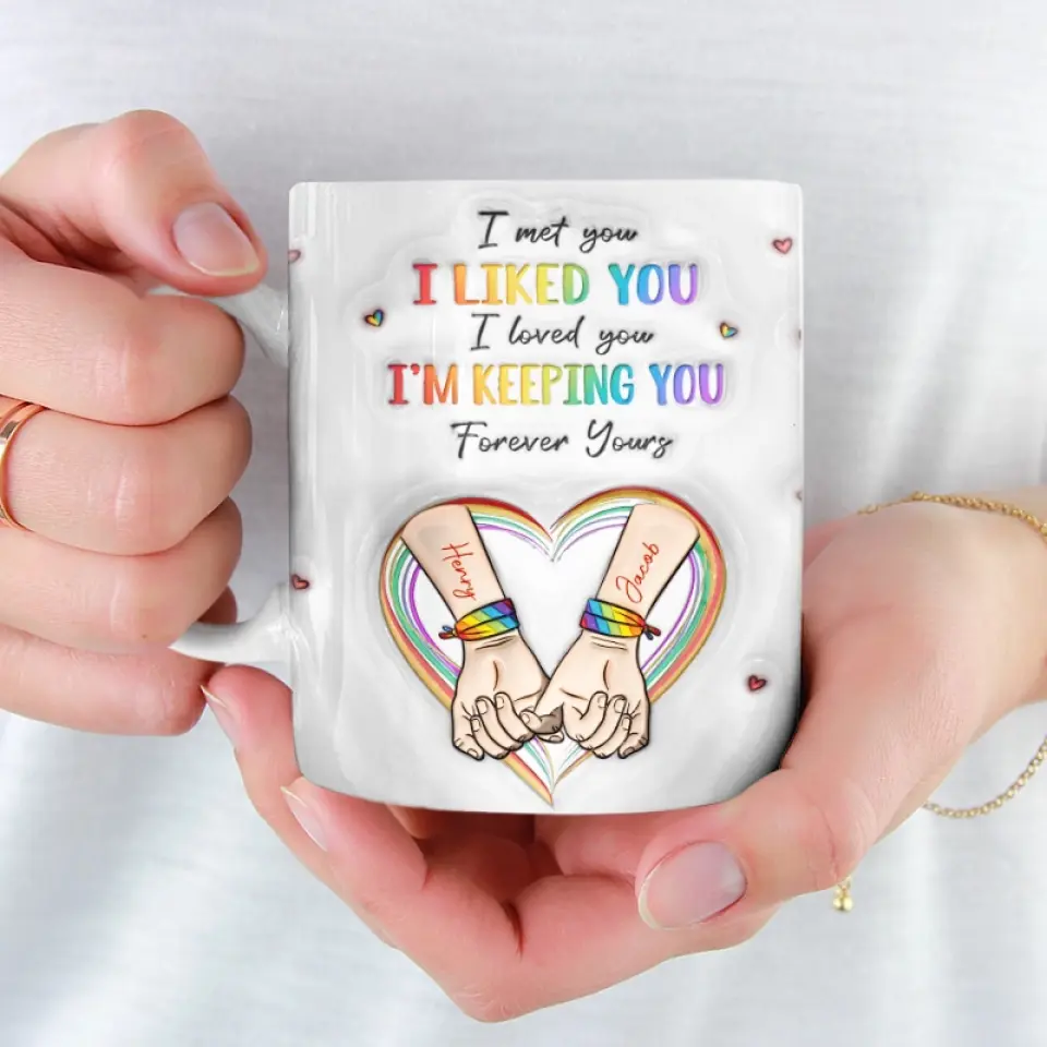 Be The Rainbow In Someone Else's Cloud - Couple Personalized Custom 3D Inflated Effect Printed Mug - Gift For Husband Wife, Anniversary, LGBTQ+ - Image 3