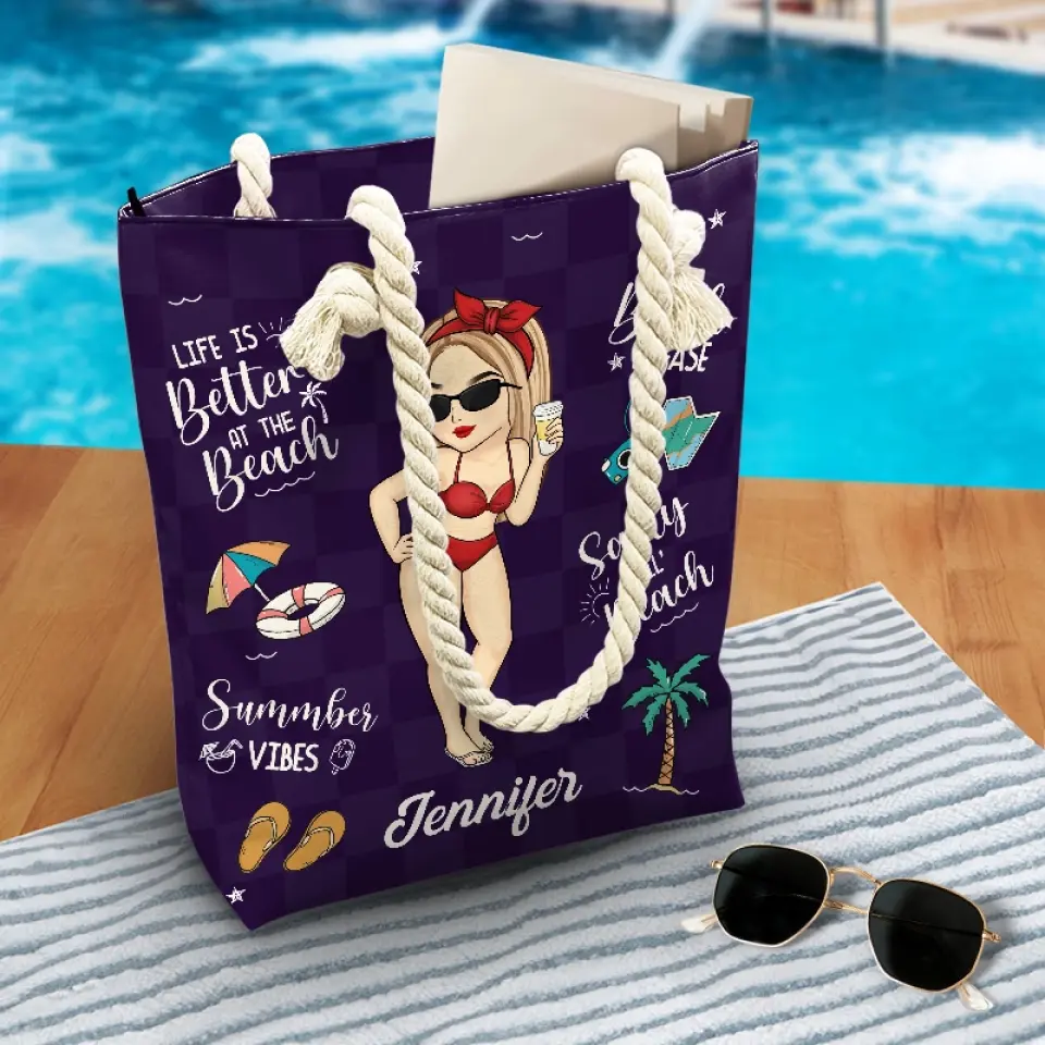Beach Days And Best Friends Forever - Bestie Personalized Custom Beach Bag - Summer Vacation Gift For Best Friends, BFF, Sisters - Image 3