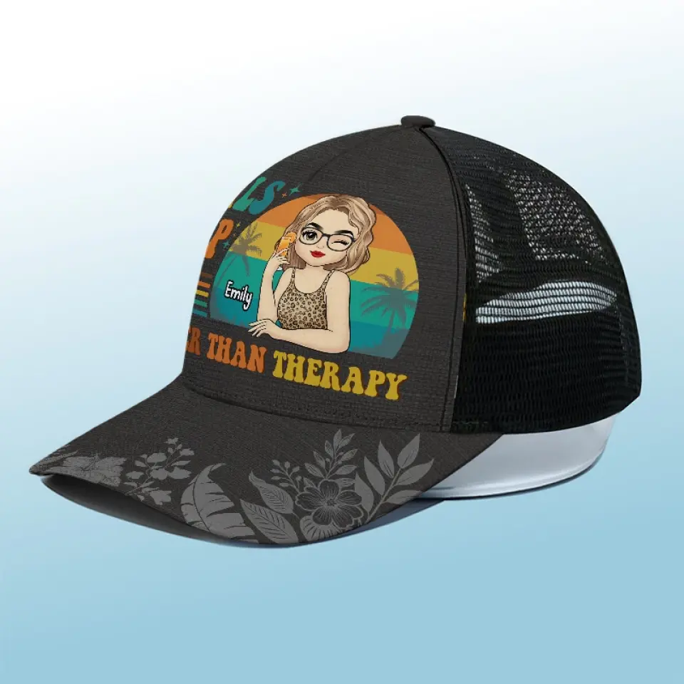 Beach Daze Always - Bestie Personalized Custom Mesh-back Baseball Cap, Baseball Trucker Cap - Summer Vacation Gift For Best Friends, BFF, Sisters - Image 4