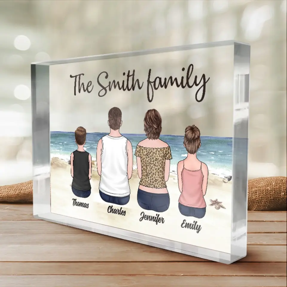 Beach Squad Goals - Family Personalized Custom Rectangle Shaped Acrylic Plaque - Gift For Family Members - Image 4