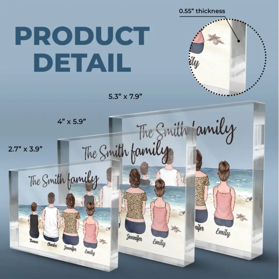 Beach Squad Goals - Family Personalized Custom Rectangle Shaped Acrylic Plaque - Gift For Family Members - Image 5