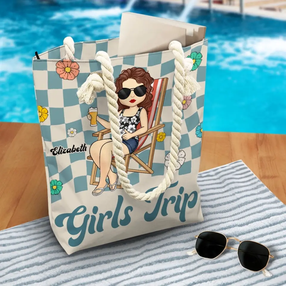 Beaches Booze Besties - Bestie Personalized Custom Beach Bag - Summer Vacation Gift For Best Friends, BFF, Sisters - Image 3