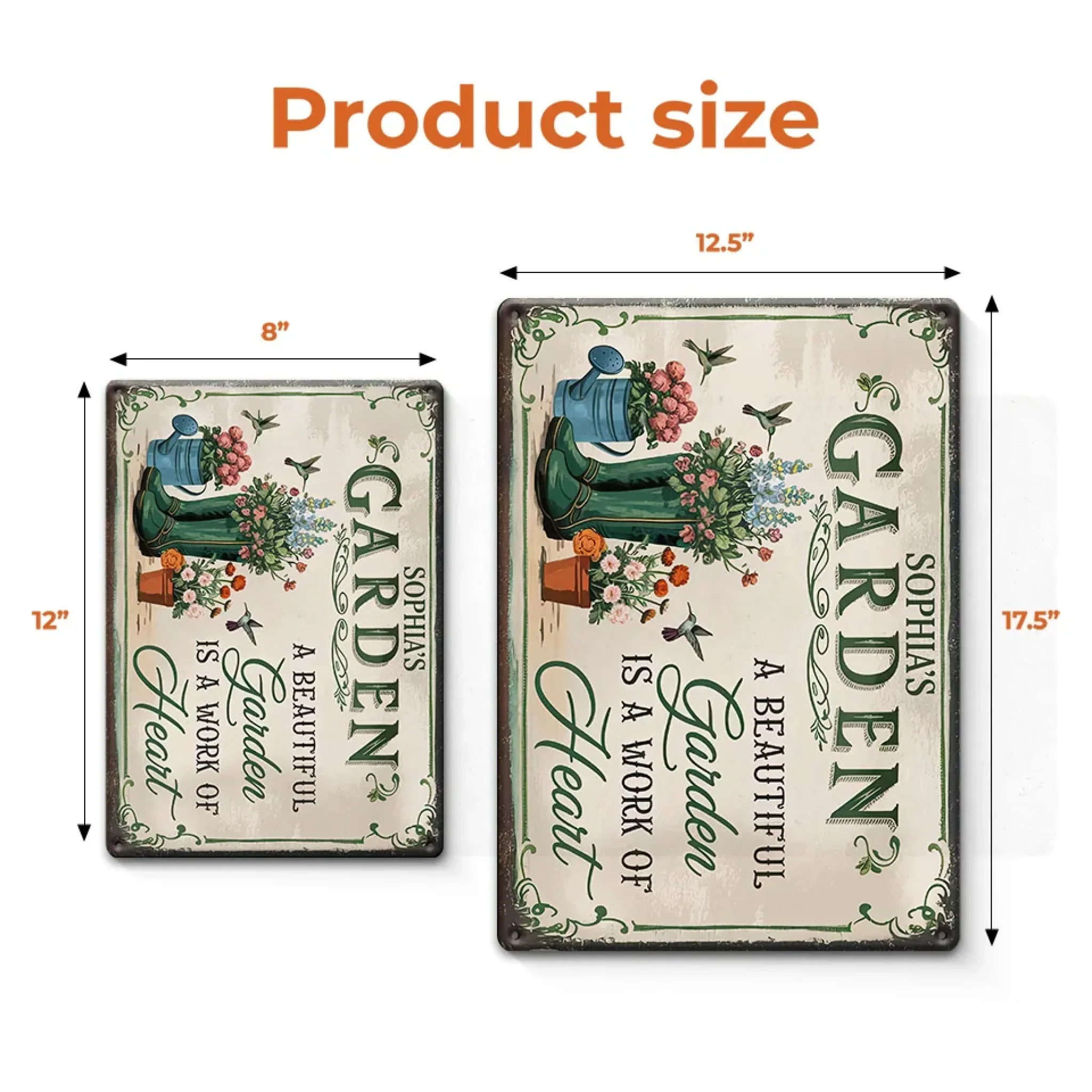 Beautiful Garden Is A Work Of Heart - Family Personalized Custom Home Decor Metal Sign - Gift For Yourself, Best Friends, Siblings, Family Members - Image 5