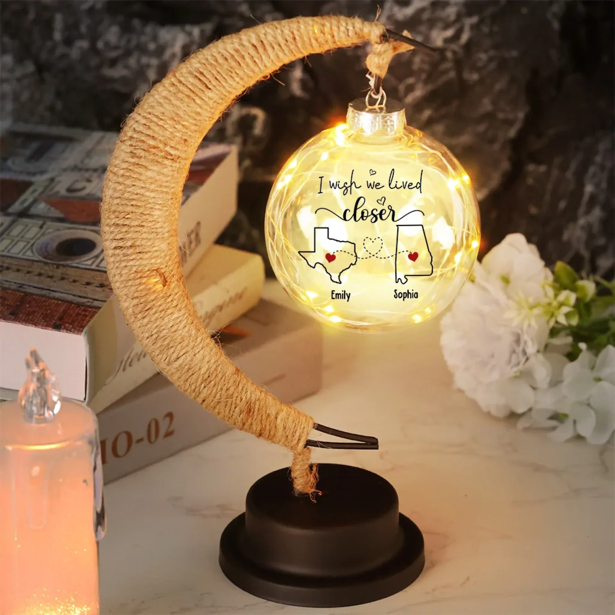 Because Best Friends Make Life So Much Brighter - Bestie Personalized Custom Moon Lamp Light - Gift For Best Friends, BFF, Sisters - Image 3