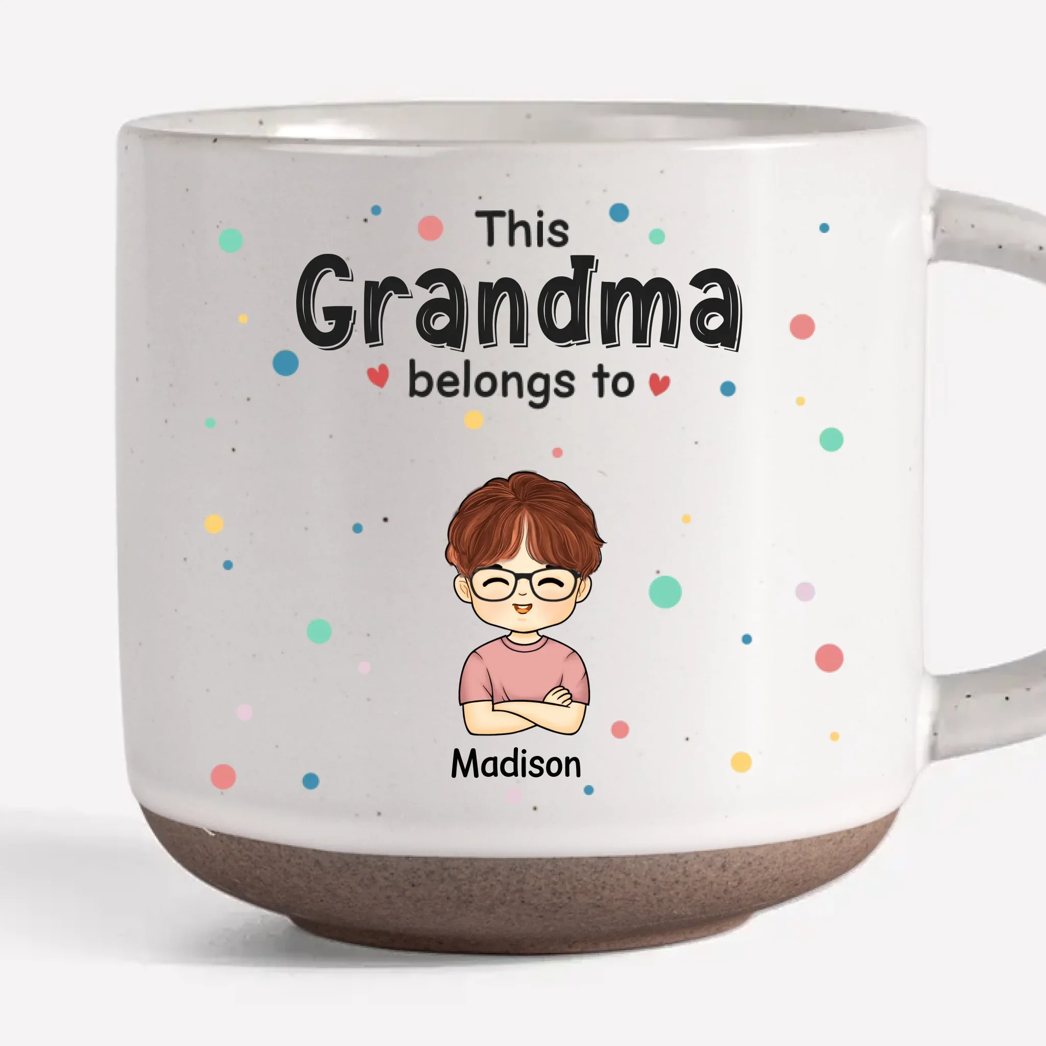 Because Every Grandma Deserves A Little Extra Love - Family Personalized Custom Printed Pottery Mug - Gift For Mom, Grandma - Image 2