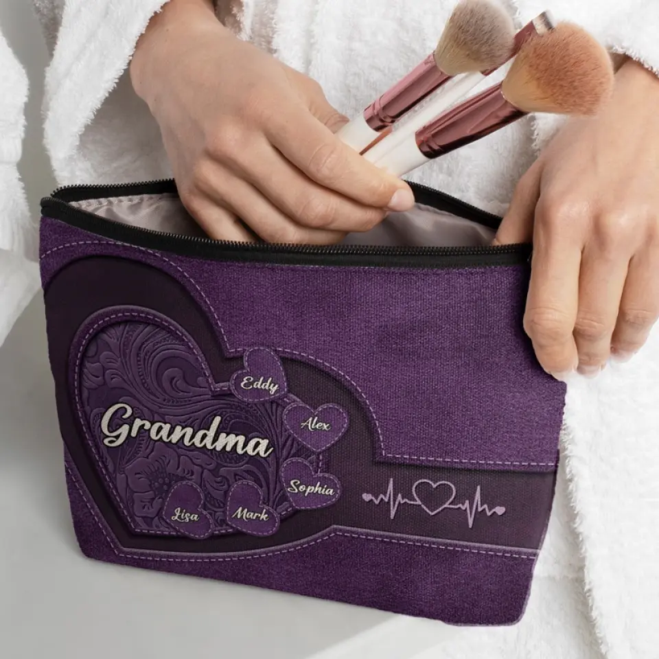 Becoming A Grandmother Is Wonderful - Family Personalized Custom Cosmetic Bag - Gift For Mom, Grandma - Image 3
