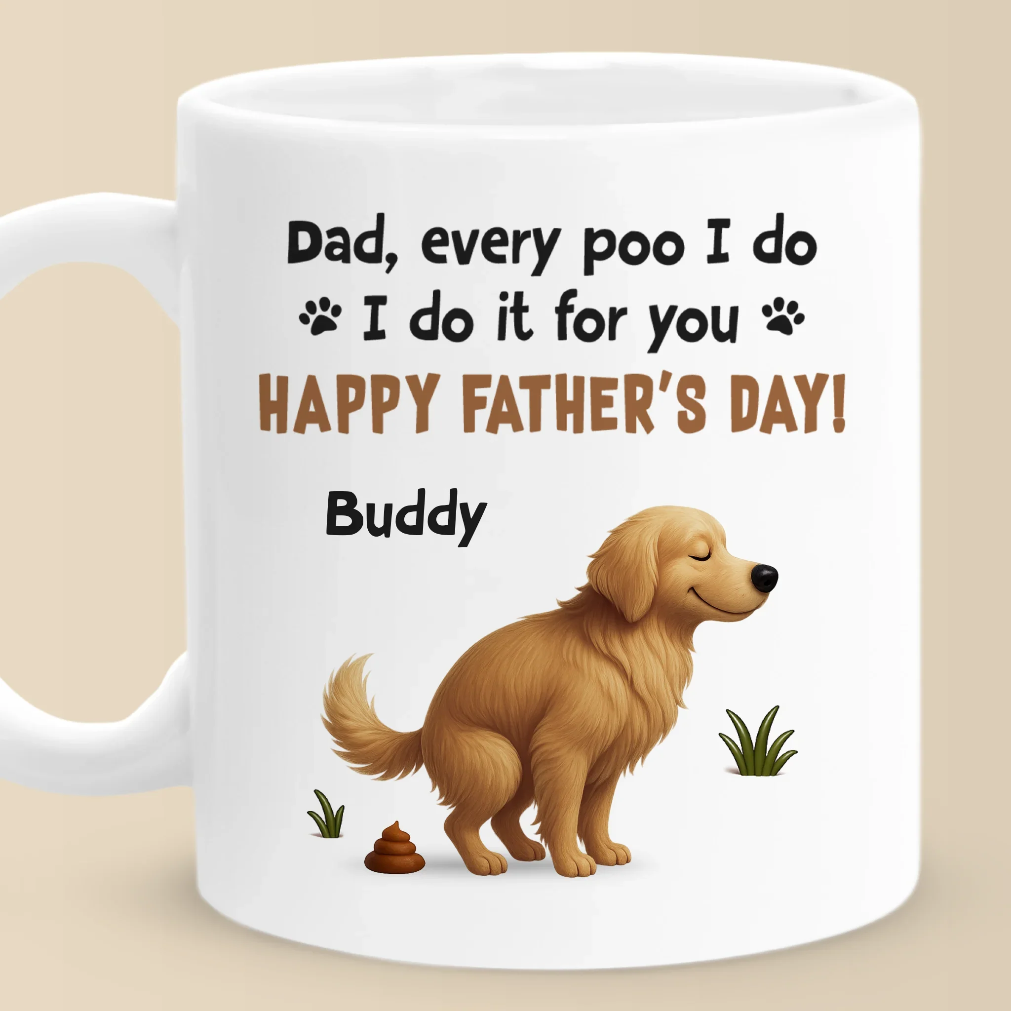 Behind Every Poo, There’s A Proud Fur Dad - Dog Personalized Custom Mug - Father's Day, Gift For Pet Owners, Pet Lovers - Image 2
