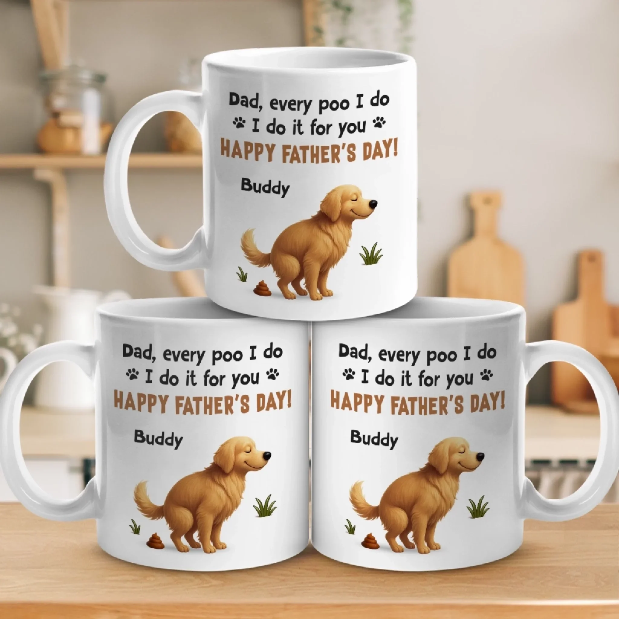 Behind Every Poo, There’s A Proud Fur Dad - Dog Personalized Custom Mug - Father's Day, Gift For Pet Owners, Pet Lovers - Image 4