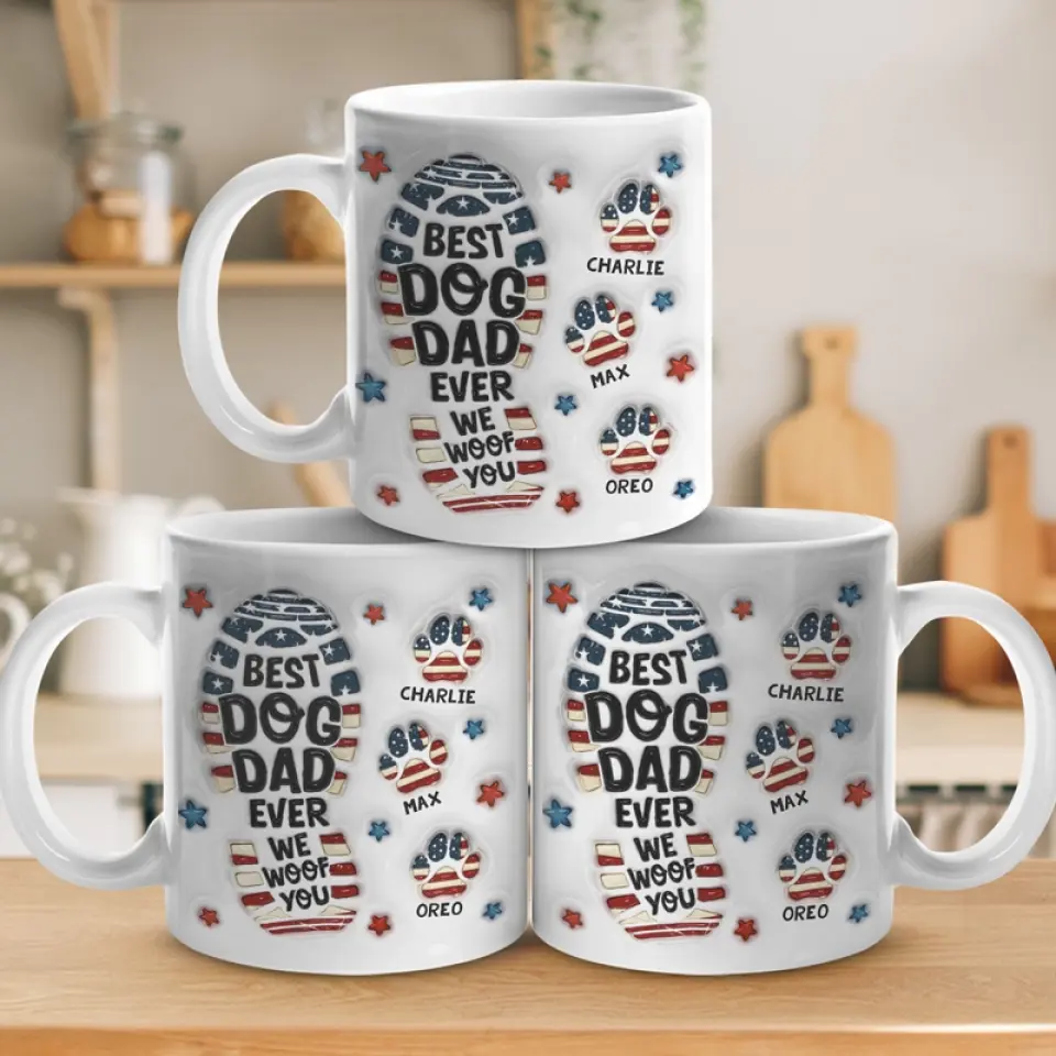 Being A Dog Dad Means Having A Loyal Companion For Life - Dog Personalized Custom 3D Inflated Effect Printed Mug - Father's Day, Gift For Pet Owners, Pet Lovers - Image 4