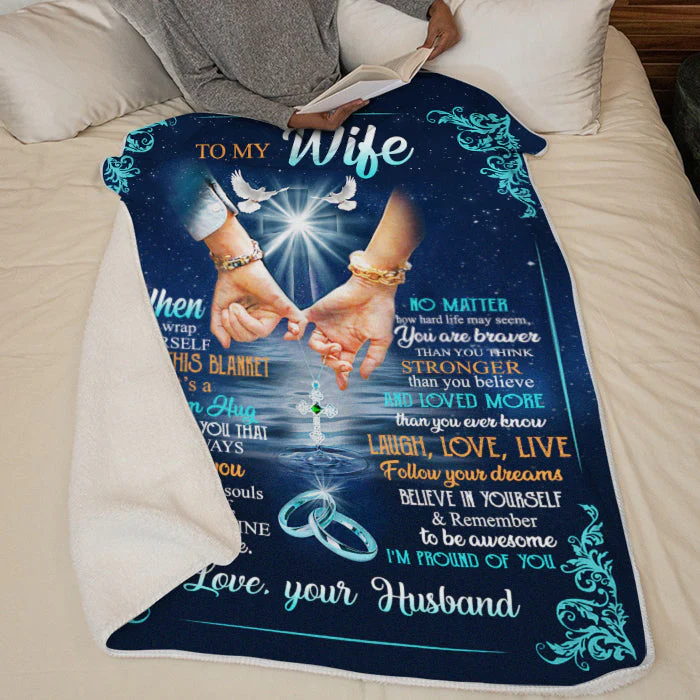 Believe In Yourself And Remember To Be Awesome - Couple Blanket - Valentine Gift For Wife From Husband - Image 4