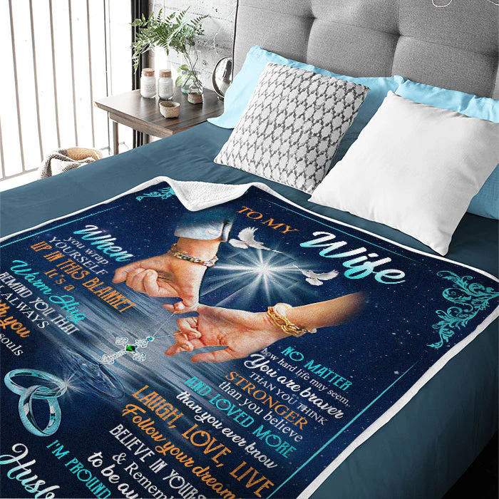 Believe In Yourself And Remember To Be Awesome - Couple Blanket - Valentine Gift For Wife From Husband - Image 5